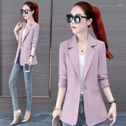 Women's Suits Women Suit Jacket 2023 Autumn Korean Long Sleeve Office Blazers One Button Solid Casual Female Coat Jackets