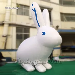 Cute Large White Inflatable Rabbit Model 5m Air Blow Up Easter Bunny Balloon For Outdoor Decoration