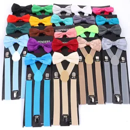 Personalized Adult Suspender with Bowtie Fashion Men Bow Tie Set Women Braces Girls Adjustable Suspenders Wedding Ties Accessories