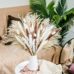 Ghirlande di fiori decorativi 30pcs / 60pcs / 90pcs Pampas Grass Decor Decorazioni natalizie Accessori per matrimoni Fiori secchi Bouquet Piante Spighe di grano naturali 230313