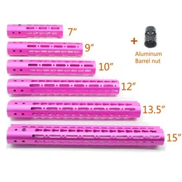 Andra taktiska tillbehör 7 9 10 12 13 5 15 rosa anodiserad float keymod handguard järnvägsmontering system tralight aluminium mutter drop deli dhup8