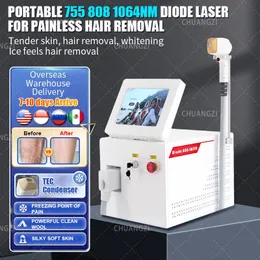 Inne wyposażenie kosmetyczne 808nm Diode laser trwałe usuwanie włosów Maszyna odmładzania skóry 808nm 755nm 1064NM 3 Dioda długości fali do użycia salonu