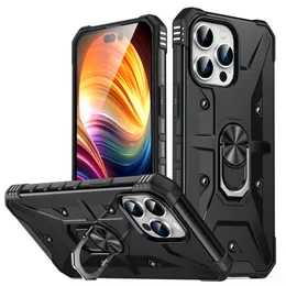 Ring Holder Shockproof Telefono per iPhone 14 Plus 13 Pro Max 12 11 XR Samsung S23 Ultra A14 A54 A12 A03S Google Pixel 7 6A Kickstand Rugged Armor Hard Defender Cover