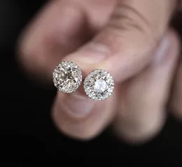 Klasyczne 925 Srebrne kolczyki stadnonowe 4 mm Symulowane diamentowe kolczyki dla kobiet mężczyzn biżuteria dziewczyna prezent koktajl