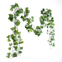 Dekorativa blommor 3st 2m Eucalyptus Garland Artificial Ivy Faux Wall Decor Diy Greenery Leaves Vines Plant for Wedding Arch