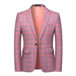 Men s Suits Blazers Fashion Spring and Autumn Casual Men plaid Cotton Slim England Suit Blaser Masculino Male Jacket S 6XL 230313