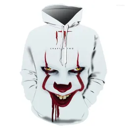 Men's Hoodies Horror Movie Chapter 2 3D Printed Hoodie Sweatshirt Men And Women Fashion Casual Fun Pullover IT Clown Print Pattern