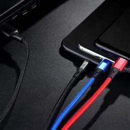 3 i 1 USB-kabel typ C-kabel för Samsung Xiaomi Laddningskabel passar iPhone 14 13 12 X 11 Pro Max Laddare Micro USB-kabel med paket