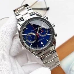 OMEG 스테인리스 스틸 손목 시계를위한 2022 New Mens 시계 모든 다이얼 작업 쿼츠 시계 최고 럭셔리 브랜드 남성 패션 GG04