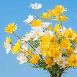 Dekoracyjne kwiaty wieńce 50 głów 50 cm biała stokrotka sztuczne kwiaty długie gałąź Bukiet do domu Dekoracja ogrodu ślubnego