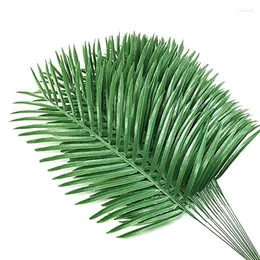 Decorative Flowers 20Pcs Artificial Palm Leaves Faux Fake Fronds Plant Tropical Plants (Green)