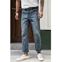 Mäns jeanssås Zhan JF09 Mens Jeans Selvedge Denim Jeans For Men Summer nödställda tvätt jeans ankel längd smal passform 10 oz 230313