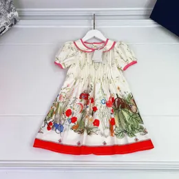 23SS Çocuk Tasarımcısı Yepyeni Elbise Peri Elbisesi Yaku Çiçek Peri Serisi Etekler Kızlar Kısa Kollu Elbiseler Çocuk etek Bebek Giysileri A1