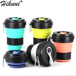 Travel Silicone Mug 550ml Coffee Cups BPA Folding Silica Hiking Mugs Portable Telescopic Drinking Collapsible Leak Proof 2108219G
