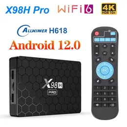 X98H Pro 4G 64GB TV Box Android 12 Smart TVBox Allwinner H618 Dual Band WiFi6 1080p BT5 1000M Media Player Set Top Box
