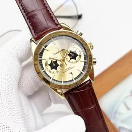 オメグステンレススチールリストメンのためのステンレス鋼の腕時計2022新しいメンズウォッチすべてのダイヤルワーククォーツウォッチトップラグジュアリーブランド時計男性ファッション