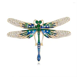 Broschen Email Dragonfly für Frauen Strassstein Insekt Broschen Schal Revers Pins schöner Mantelzubehör Schmuck Schmuck