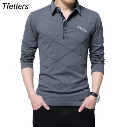Men's T-Shirts TFETTERS Brand T Shirt Men Long T-shirt Turn-down Stripe Designer T-shirt Slim Fit Loose Casual Cotton T Shirt Male Plus Size 230311