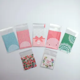 Geschenkverpackung 100 teile/los Kawaii Plastiktüten Danke Keks Süßigkeiten Tasche Selbstklebend Für Hochzeit Geburtstag Party Backverpackung