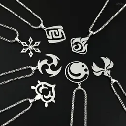 Подвесные ожерелья genshin Impact Ожерелье для мужчины, женщина титана, стальная вечеринка, подарки, ювелирные ювелирные украшения, панк, милые уличные аксессуары