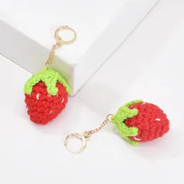 Dingle örhängen i stickat jordgubbe hänge röd frukt söt lämplig för fest prom gåva