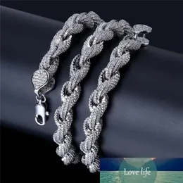 Iced Out Chains Mens Jewelry Yellow White Gold Plated Hip Hop CZ ed Rope Link Luxury Diamond Men Chain Necklaces Factory pric3466