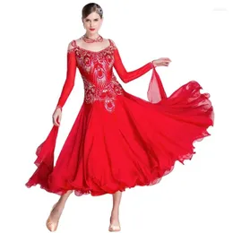 Stage Wear B-18339 Alta qualidade Nacional Modern Dance Dress Modern Social Ballroom Smooth Chiffon para competição