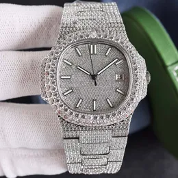 Full Diamond Mens Watch Automatic Mechanical 8215 Movement Watches Business Wristwatch Sapphire Waterproof 50m Super Luminous Wristwatches 40mm Montre De Luxe