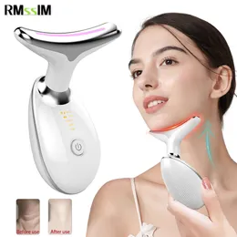 Face Care Devices Neck Face Beauty Device LED Pon Therapy Skin Lifting Tighten Massager Reduce Double Chin Anti Wrinkle Remove Skin Care Tools 230313