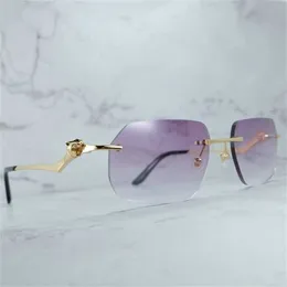 Роскошные солнцезащитные очки мужская пантера без оправы картер тренды -бокалы ретро классические оттенки очки для женщин Lentes de Sol