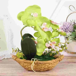 Dekoracyjne kwiaty wieńce sztuczne bonsai ogród symulowane garnki rośliny ozdobne rośliny domowe sztuczne orchidea kwiatowy w Indoor 230313