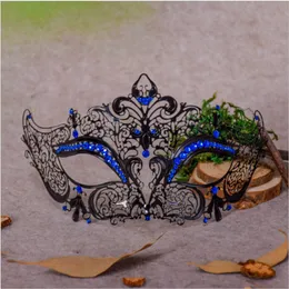 Party Masks Classical metal branded pattern eye mask party Phoenix iron mask diamond mask Venice diamond inlaid iron mask Princess ball 230313