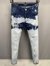 DSQ PHANTOM TURTLE Men's Jeans Classic Fashion Man Jeans Hip Hop Rock Moto Mens Casual Design Ripped Jeans Distressed Skinny Denim Biker Jeans 61274