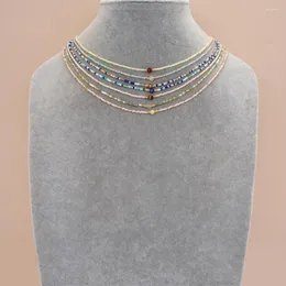 Łańcuchy go2boho naturalny kamień naszyjnik miyuki nasiona dla kobiet homar ze stali nierdzewnej łańcuch szyi biżuteria moda biżuteria
