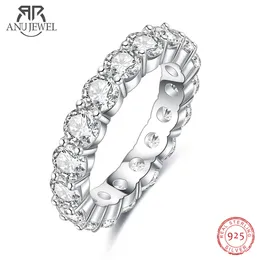 Eheringe AnuJewel 4mm 5cttw D Farbe Ehering Ring 925 Sterling Silber Bandringe für Frauen Schmuck Großhandel 230313