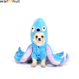 Dog Apparel Warmhut Cat Octopus Costumes Pet Halloween Christmas Cosplay Dress Funny Costume Small Puppy S Outfits kläder 230314
