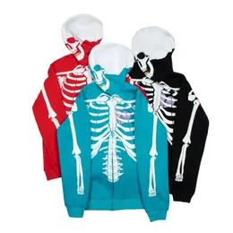 Zip up hoodie hoodies män designer hoodie män full blixtlås cardigan långärmad skelett tryckt svart hoodie y2k hoodie grafisk hoodie för män lyx mode xl xxl