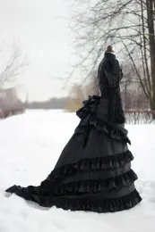 AEGJEGVD - Robe Victorienne Grande Taille Femme - Manches Longues, Corset Patchwork - Style Steampunk Gothique Médiéval - Pour Carnaval, Halloween, Cosplay, Fête Costumée