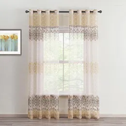 Curtain Modern Luxury Floral Sheer Tulle Window Curtains For Living Room Bedroom Elegant Grey Fabric Drapes