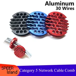 Metallarrangemang snyggt verktyg CAT5 Kategori 5 30 Wires Aluminium Network Cable Comb för Route Computer Roon Cable Comb 8mm hål