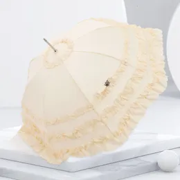 Umbrellas Lolita Cosplay Umbrella Princess Umbrella European Lace Sunshade Wedding Umbrella for Women Paragua Guarda Chuva Beach Umbrella 230314