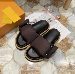 Designer PILLOW COMFORT MULES Slipper Women pool slide Men Slippers Woman sandals beach Genuine Leather Luxury slippers