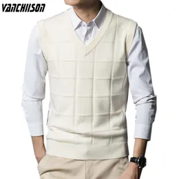 Gilet da uomo Uomo Adolescente 8 Canottiera in maglia di lana Maglioni senza maniche Maglione Top Basic per Autunno Inverno Scollo a V Tinta unita Nero Rosso 000512204 230313