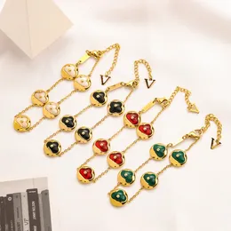 Fashion Multicolor Chains Bracelet Luxury Designer Brand Bracelets Women Love Flower Bracelet Red White Jewelry Accessories Couple Family Wedding Gift