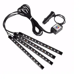 Luci per strisce interne per auto 48 Lampade per atmosfera per auto a LED Luci al neon per auto Musica multicolore Illuminazione per strisce LED per auto sotto DC12V oemled