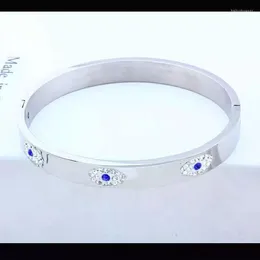 Armreif 8 mm Teufelsauge Kristall Manschette für Frau Mädchen Edelstahl Armband Armband Charme Modeschmuck