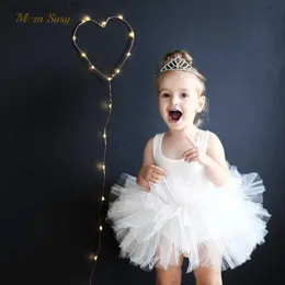 Abiti da ragazza Baby Girl Princess Tutu Dress Senza maniche Infantile Bambino Puffy Ballet Dress Nero Rosa Bianco Party Dance Vestiti per bambini 1-8Y W0314