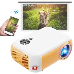 Projektörler 1080p HD Mini Projector Home Media Video Player Taşınabilir Projektör Ev Medya Video Player Projektörleri Yerleşik Hoparlör R230306