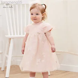 Girl's Dresses Dave Bella Girl Dress Summer Short Sleeve Butterfly Princess Dress Embroidered Lace Casual Dress Kid Clothes For 2-9Y DB2221373 W0314