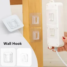 Hooks & Rails Multi-Purpose Double-Sided Wall Mount Hook Self Adhesive Transparent Socket Holder Hanger Stickers For PicturesHooks RailsHook